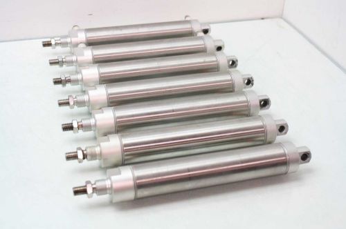 Lot of 7 SMC NCMC150-0600-XC6 Round Body Air Cylinder / Stainless Steel