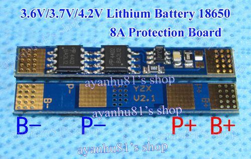 Single Cell 8A 3.6/3.7V 4.2V Li-ion Lithium Battery Charging Protection Board 1S