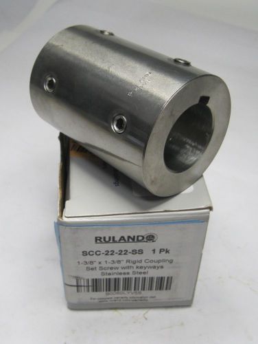 Ruland Stainless Steel Set Screw Rigid Coupling 1.375&#034; SCC-22-22-SS NIB