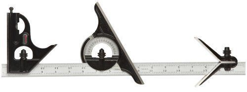 Starrett C434-18-4R Forged, Hardened Square, Center And Reversible Protractor
