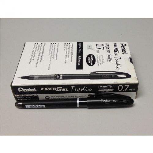 Pentel BL117 EnerGel Tradio 0.7mm Pen Bulk Pack (12pcs) Black Barrel w Black Ink