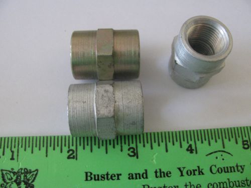 Lot of 3 New Parker 6-6 FHC s Hydraulic Hex Coupling Fittings 3/8&#034; FNPT