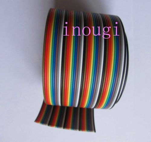 New 1.27mm 40 pin Dupont cord Wire Flat Color Rainbow Ribbon Cable 50cm 1.5ft