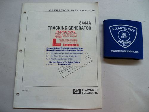 HEWLETT PACKARD 8444A TRACKING GENERATOR OPERATION INFORMATION