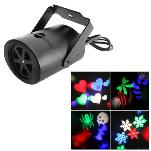 DIY Card 4 LED Rotating RGBW Stage Light Laser Projector X&#039;mas Party Holloween