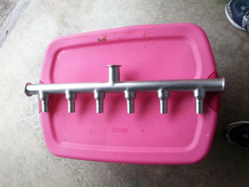 1&#034;1/2 tri-clamp to 1&#034;hose monifold 6 outlets for sale