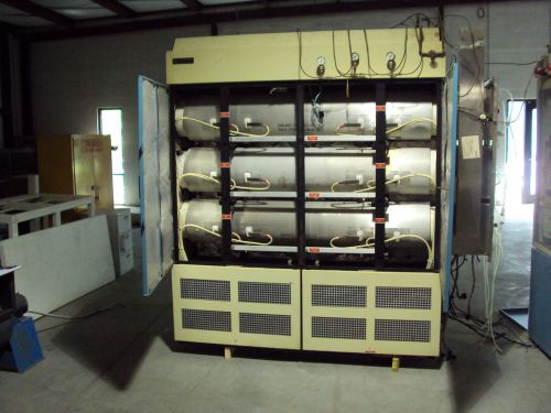 Tube Furnace, semiconductor 8&#034; x 72&#034; Bruce, 3 tube w/ quartz liners, gas cabinet