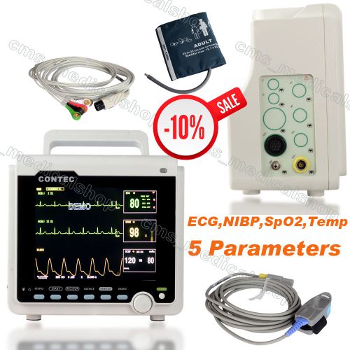 Hot!Multi-parameter Patient Monitor ECG SpO2 PR NIBP Respiration Temperature
