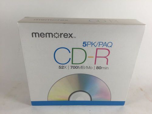 Memorex 5-Pack CD-R 52x - 700MB - 80min With 5 Clear Shell Cases - Blank Media