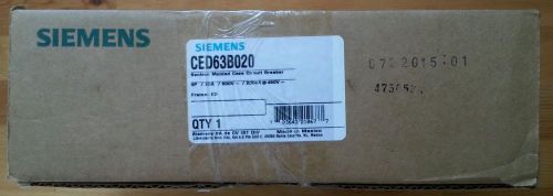 Free Ship Siemens CED63B020 moulded case circuit breaker. 20 amp 3 pole 600 volt
