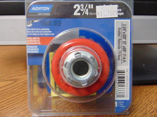 Norton 2-3/4 x .020 x 5/8-11 knotted wire cup brush for sale