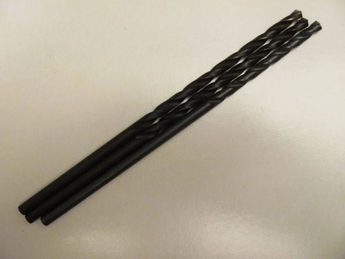 THREE (3) NEW TAPER LENGTH DRILLS #10 .1935&#034;  HSS  6.0&#034; OAL