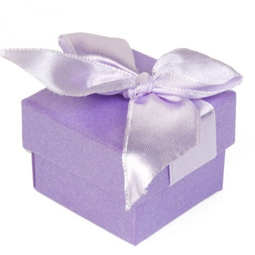 Wholesale 12 pcs Purple Ribbon Jewelry Pendant Ring Paper Gift Box K423