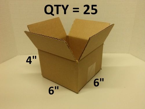 Lot of 25 brand new 6x6x4 cardboard corrugated shipping boxes 4x6x6 - 32 ect for sale