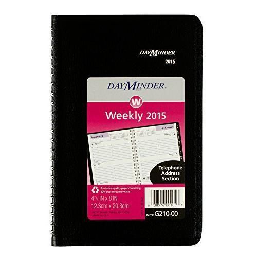 DayMinder Weekly Appointment Book 2015, 4.88 x 8 Inch Page Size, Black New