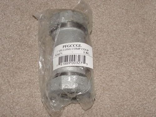 Proflo 1&#034; IPS Long Compression Coupling Galvanized PFGCCGL Malleable Cold Water