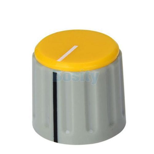 5pcs plastic potentiometer control knob - yellow and grey for sale