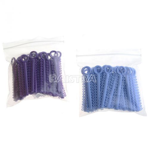 new 2Packs Dental Orthodontic Ligature Ties Purple 988 ties/pack Purple+Blue