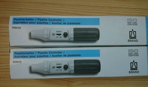 2x brandtech brand macro pipette controller - pipette balloon - grey-new in box for sale