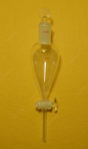 125ml,24/40,lab pyriform separatory funnel,glass stopcock,with the cap for sale