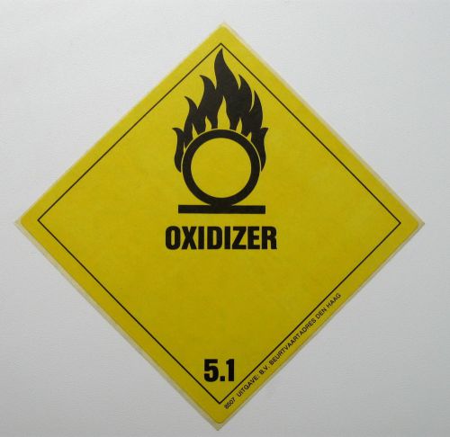OXIDIZER WARNING STICKER caution danger security hazard SAFETY decal logo Sign