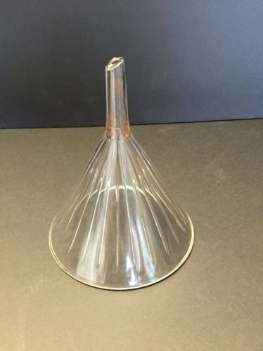 16oz Vintage Glass Funnel Ribbed Apothecary Drug Store Laboratory