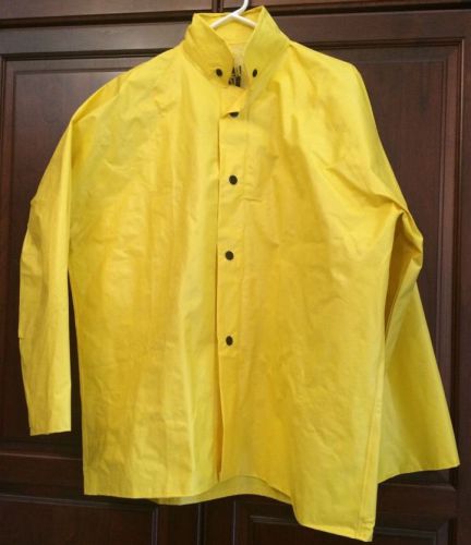 River City Protective Wear Adult Size Medium Rain Jacket~High Visibility Yellow