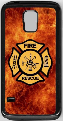 Fireman Firefighter Fire &amp; Rescue Flames Samsung Galaxy S5 SV i9600 Cover Case