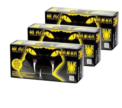 Black mamba glove 3 box of 100 nitrile 3xlarge blk150 work strong hvac mechanics for sale