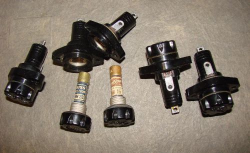 5 large cartridge fuse holders, nos for sale
