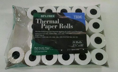 IBM THERMAL PAPER ROLLS 2 1/4&#034; X 85&#039; - PARTIAL BOX OF 21 ROLLS FREE SHIPPING!!!
