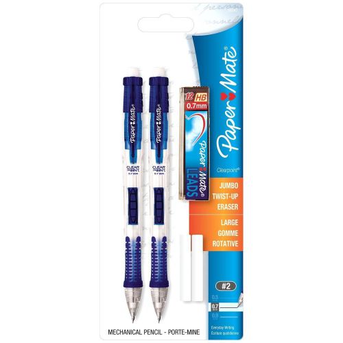 Paper Mate Clear Tip 0.7mm Mechanical Pencil Starter Set, Colors May Vary  56047