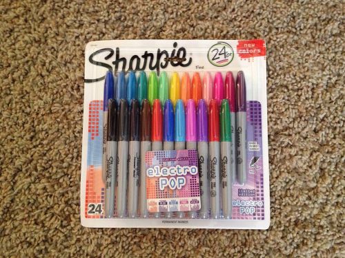 24 Sharpie FINE POINT Permanent MARKERS Assorted Electro Pop or  80&#039;s Glam