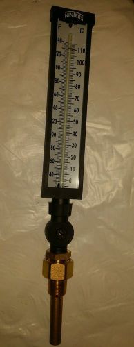 Winters TIM Series Dual Scale Aluminum Industrial 9IT Thermometer, 3-1/2&#034; Stem,.