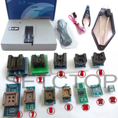 Original VS4000 Programmer + 12 Adapters + PLCC clamp + Sop8 Soic Soic8 Clip