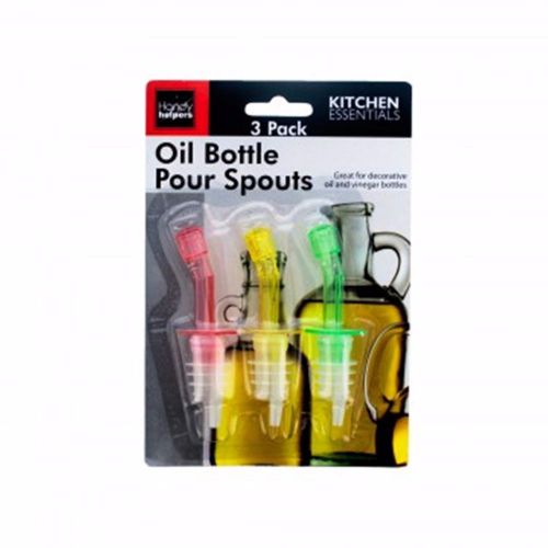 3  POUR SPOUTS &amp; FREE DUST CAPS Silicone Liquor Bottle Flair Pourers  285-50 RTL