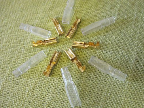 U.S. Seller - 20 pcs 2.8mm Gold Tone Crimp Terminals Female Spade Connector