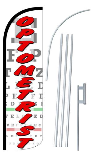 Optometrist Extra Wide Windless Swooper Flag Jumbo Banner Pole /Spike