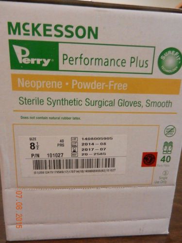 Mckesson 20-2585 synthetic neoprene powder-free surg glove sz 8.5 smooth 40prs for sale