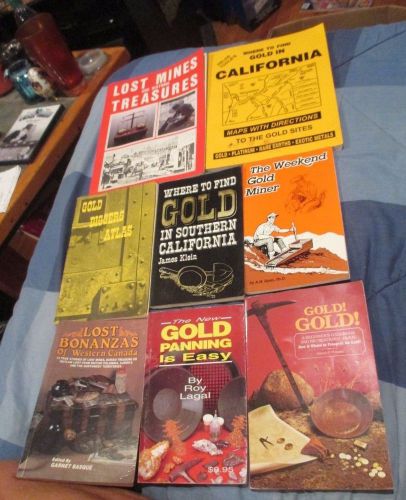 R VTG Book Lot x8 Gold Mining Miner Treasure Pan Panning Town Diggers Old Mine