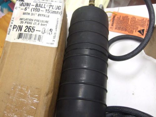 CHERNE Muni-Ball Plug Pneumatic 4&#034;-6&#034; 265-048 with 3/4&#034; bypass plumbing
