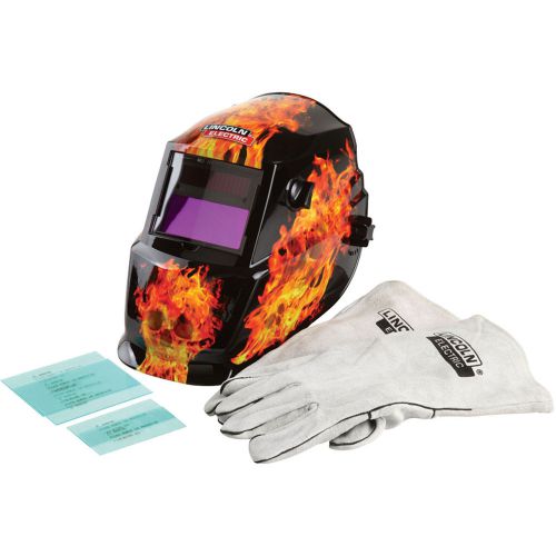 Lincoln Darkfire Variable-Shade Welding Helmet w/Gloves - #K2799-1