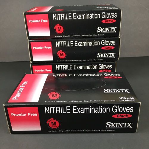 400 Black Disposable NITRILE Gloves Medium 4 Mil Latex POWDER FREE Skintx