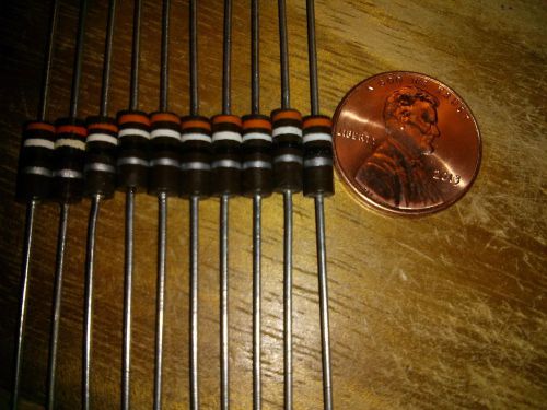 Lot of 10 vintage Allen Bradley 1/2w Watt 39 Ohms Carbon Comp. resistors NEW