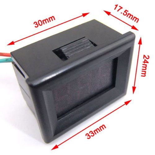 DROK® 0-30.0V Small Voltmeter Panel Mount Digital Car Battery Tester Red LED 12V