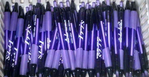 10 New Misprint Ballpoint Retractable Ink Pens, Purple