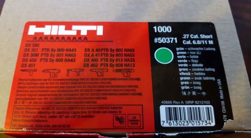Cs/1000 New Hilti Cartridge 6.8/11 M .27 Caliber Short Green Bulk Part# 50371