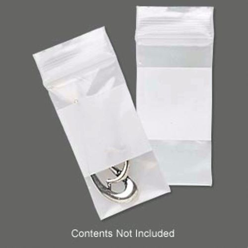 1000 plastic ziplock Bag 2 x 1 inch clear w/white block style. NEW Tite-lip 2mil