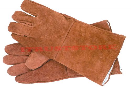 PAIR OF LEATHER WELDER&#039;S LONG WORK WORKGLOVES GLOVES FOR WELDING