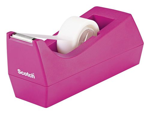 Scotch classic desktop tape dispenser pink for 1-inch core tapes (c-38-p) for sale